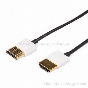 White Ultra-slim HDMI Cable, 2.8mm OD, Ethernet 1.4 Version